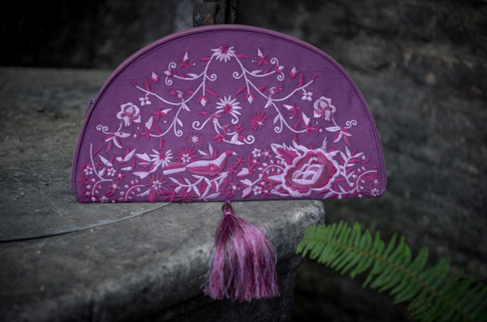 Lilac Fan Handbag